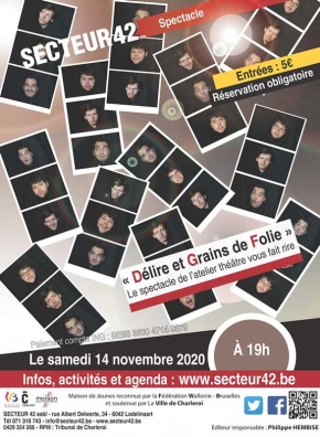 14-11-2020 - ANNULÉ SPECTACLE &quot;DÉLIRE ET GRAINS DE FOLIE&quot;